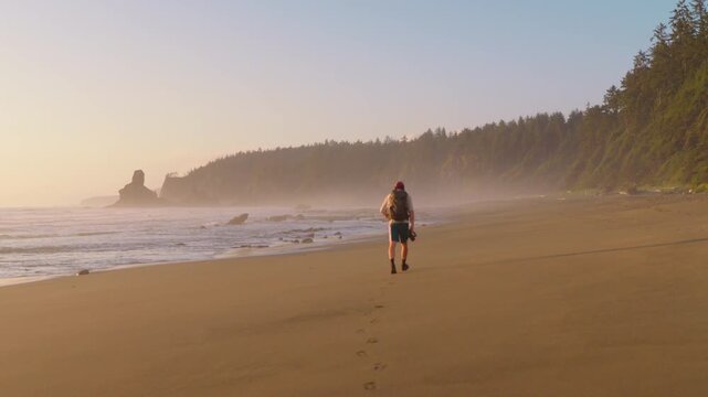 Stunning Sunset At Washington States Coastline
