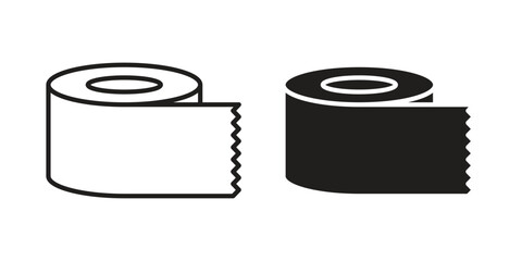 Toilet Paper icons for design. Easily editable stroke. Modern flat design.