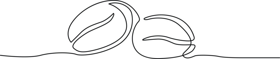 Two coffee beans in simple line art Vector © Servo Graphics