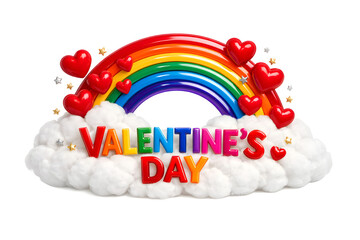 Valentine&rsquo;s Day Rainbow Love Illustration