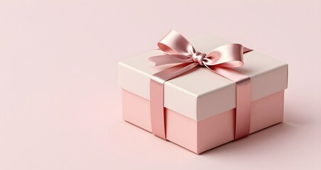 Obraz premium Elegant Pink Gift Box Mockup for Romantic Present Design