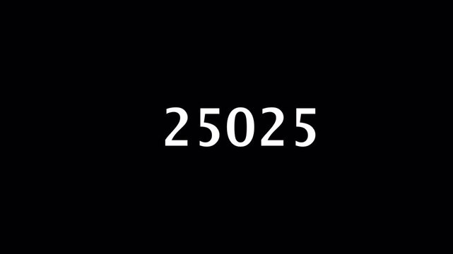 Number counter animation from 0 to 1,00,000 on a transparent background, Animated counting Numbers of one lac in 4k.