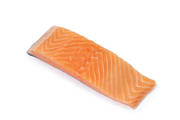 Photo of Fresh Salmon Fillet Isolated on White Background