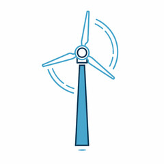 Wind Turbine Renewable Energy Icon Design.