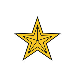 Obraz premium Yellow star shape with black outline.