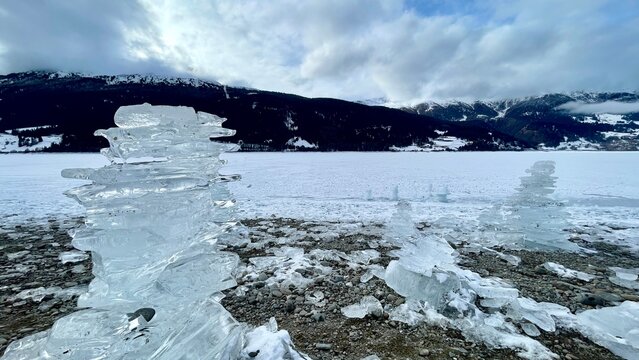Reschenpass, Reschensee, Kirchturm, Stausee, Italien, 