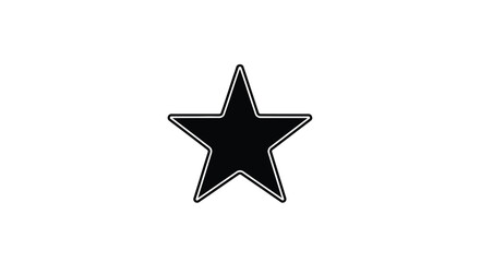 Simple black star graphic on a white background a bold silhouette