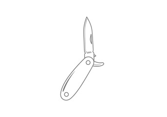 Simple line drawing of a pocket knife