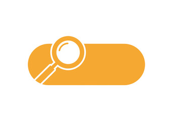 Fototapeta premium Magnifying glass icon on yellow background