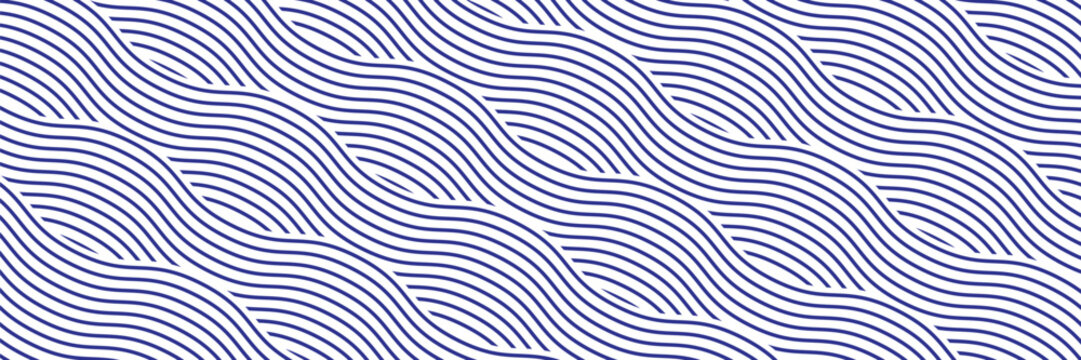 Texture of blue instant noodles pasta and spaghetti with geometric wavy lines.