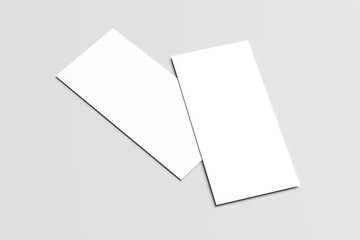 Blank DL flyer mockup for showcase your design to clients. Isolated on gray background	