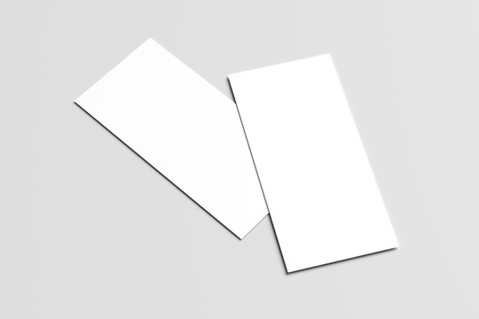 Blank DL flyer mockup for showcase your design to clients. Isolated on gray background	