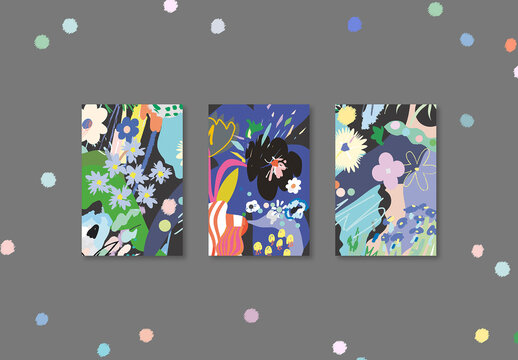 Floral Abstract Posters Layout