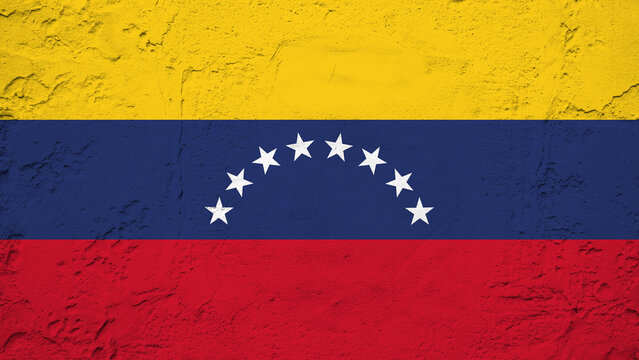 Venezuela background pattern template - Abstract stone concret wall texture in the colors of national venezuelan flag