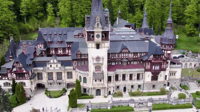 Peleș Castle Decorative Towers and Facades in Romania