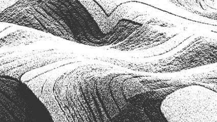 Fototapeta premium Abstract monochrome textured landscape with rolling hills and deep shadows