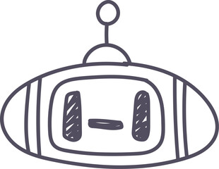 Obraz premium Dark grey bot icon element. Ai interface doodle style illustration