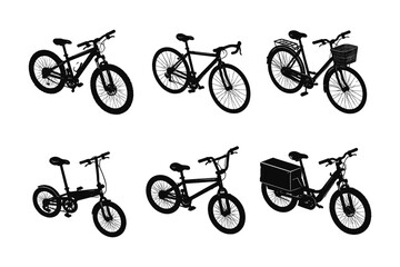 Obraz premium Various Bicycle Silhouettes Collection