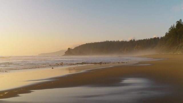 Stunning Sunset At Washington States Coastline