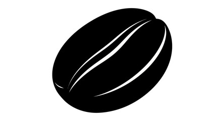 Fototapeta premium Monochrome representation of a single coffee bean with distinct characteristics graphic design