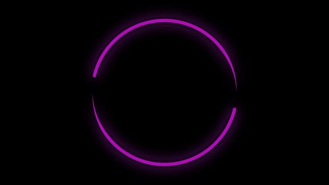 Pink neon laser round looping animation with vibrant glowing circle
