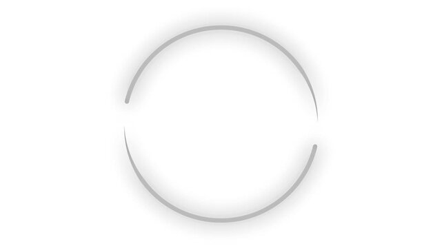 Silver white neon laser round looping animation with metallic glow