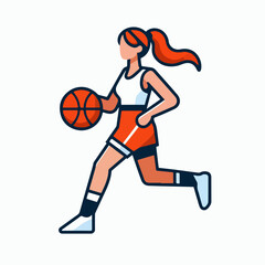Cartoon illustration of someone playing basketball