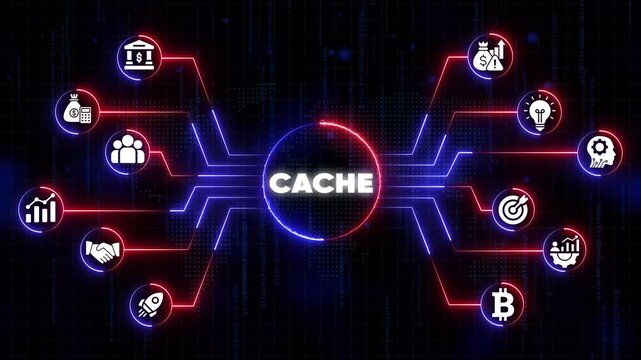 Cache concept with representing finance, technology, and business growth