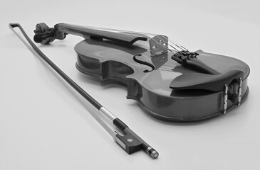 violin and bow on a black and white background © Дмитрий Старцев