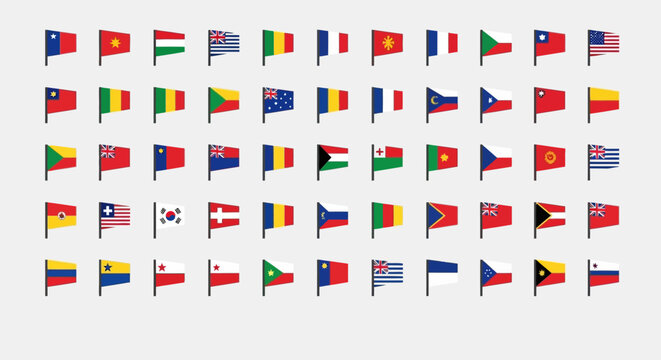 Diverse global community showcasing a vibrant collection of national flags of the world