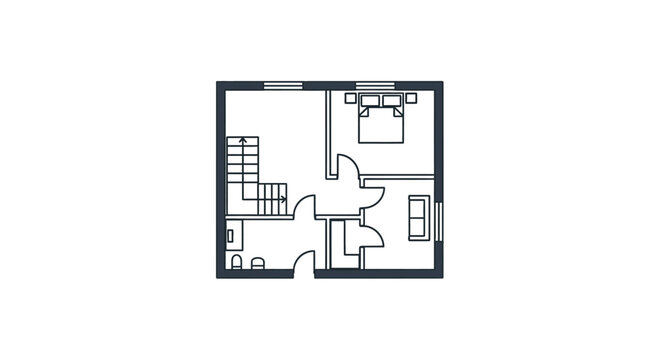 Detailed architectural blueprint showcasing the layout of a two-story residential house for