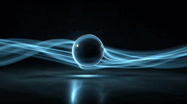 Glowing Neon Pendulum Swinging with Light Trails Loop Video.