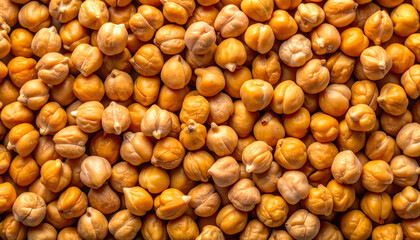 Fototapeta premium Raw dry chickpeas or garbanzo beans texture background top view