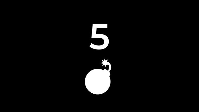 A ticking time bomb icon is displayed under the number ten to indicate a final countdown or a high pressure time limit