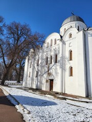 Boris and Gleb Cathedral in Chernihiv in winter