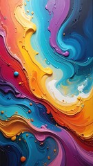 Vibrant Abstract Swirls - A Colorful Symphony of Texture and Movement.