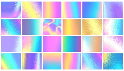 Vibrant Holographic Gradient Backgrounds - A Collection of Colorful Abstract Designs.