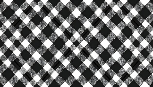 A black, white, and gray plaid pattern on a flat surface