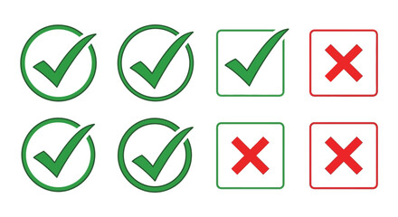 A visual guide showcasing confirmations and rejections utilizing tick symbols and cross symbols