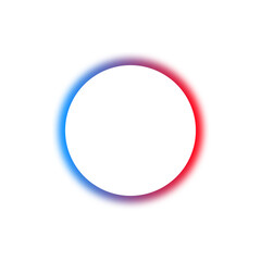 Blue and Red Neon Circle on Transparent Background