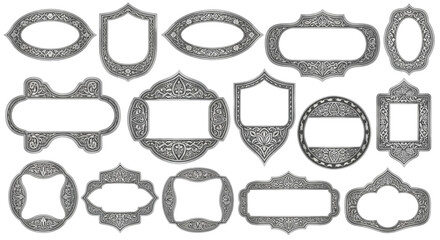 Ornate Islamic Frames Collection - Decorative Borders and Vignettes