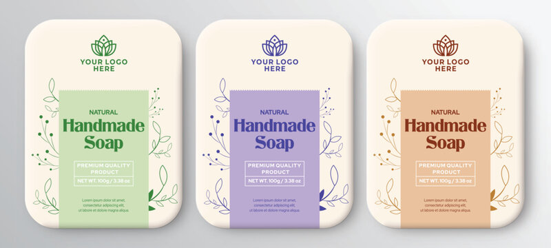 Handmade Soap Label Design, Natural Skincare Packaging Template, Editable soap label design vector file, high quality print ready dle line product label