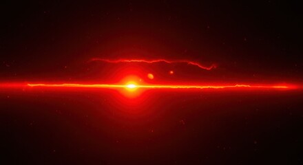 Fiery red solar flare and plasma streak with glowing core in deep space background