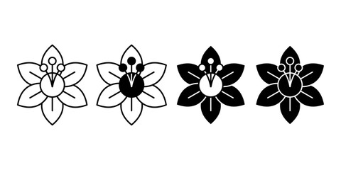 Fototapeta premium Black and White Easter Lily Flower Illustrations with Elegant Petals