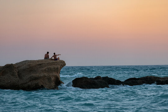 Friends enjoying sunset