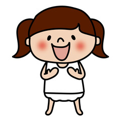 Obraz premium 胸を押さえる女の子（プライベートゾーン解説）