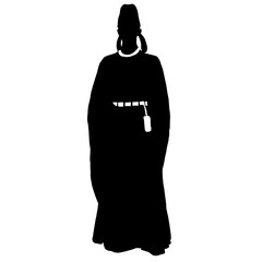 Silhouette of an Ancient Scholar or Official in Traditional Long Robe.
