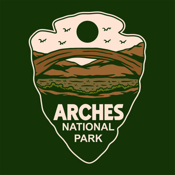 ARCHES CALIFORNIA NATIONAL PARK BADGE VECTOR LOGO
