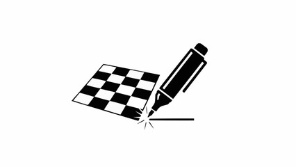 Black Fountain Pen Drawing Chessboard. © Rehan Dwi Yoga