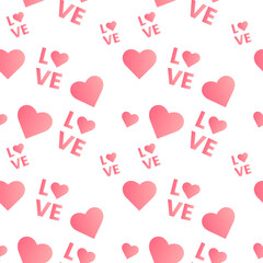 Set of Happy Valentine's day , heart and Love Minimalist Art , Seamless pattern	
